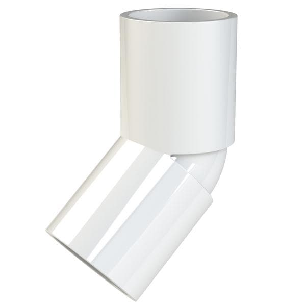 Abs Riser Bend Center 45 degree ABS bend 21.5mm White| Wolseley