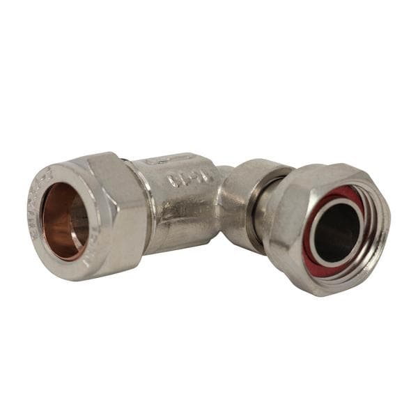 Angled Service Core Center Chrome Angled Service Valve 15mm x 1/2