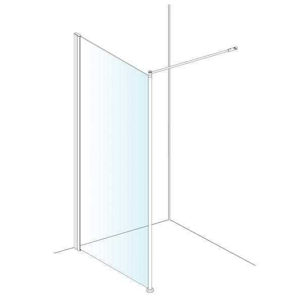 Akw Shower Riser AKW left hand and right hand shower screen 800 x 1900mm | Wolseley