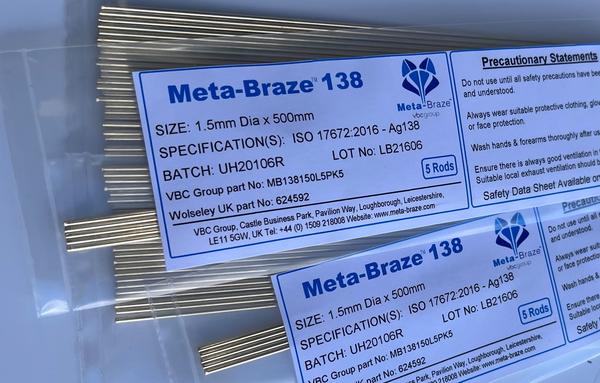 VBC Group Meta-Braze 138 brazing rods 1.5 x 500mm (Pack of 5) | Wolseley