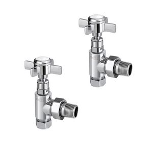 Image for Center CB Center Plus traditional top angled manual radiator valve twin pack 15mm from Wolseley