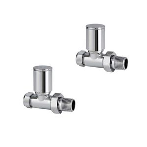 Image for Center CB Center Plus round top straight manual radiator valve twin pack 15mm from Wolseley