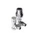 Intatec I-Therm angled thermostatic radiator valve with metal lockshield pack 15mm Chrome 
