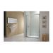 Center CB sliding shower door 1200mm Chrome/Clear 