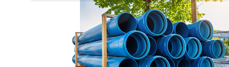 Blue pipes stacked