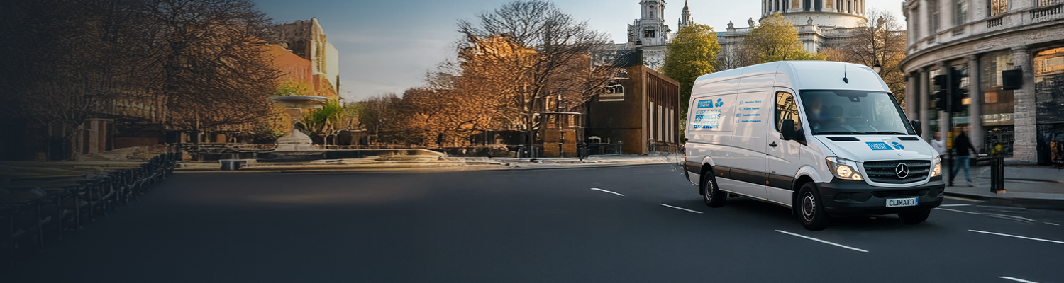 Climate centre van on the street