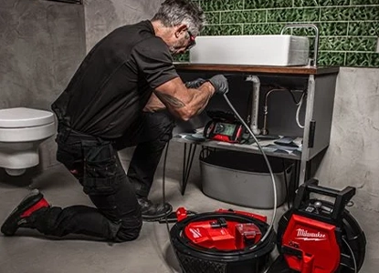 Milwaukee power tools in use on site